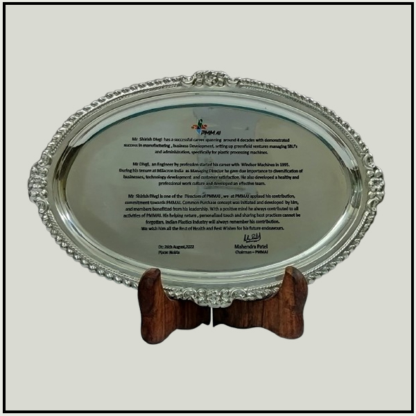 Silver Oval Salver Plate with Stand 001